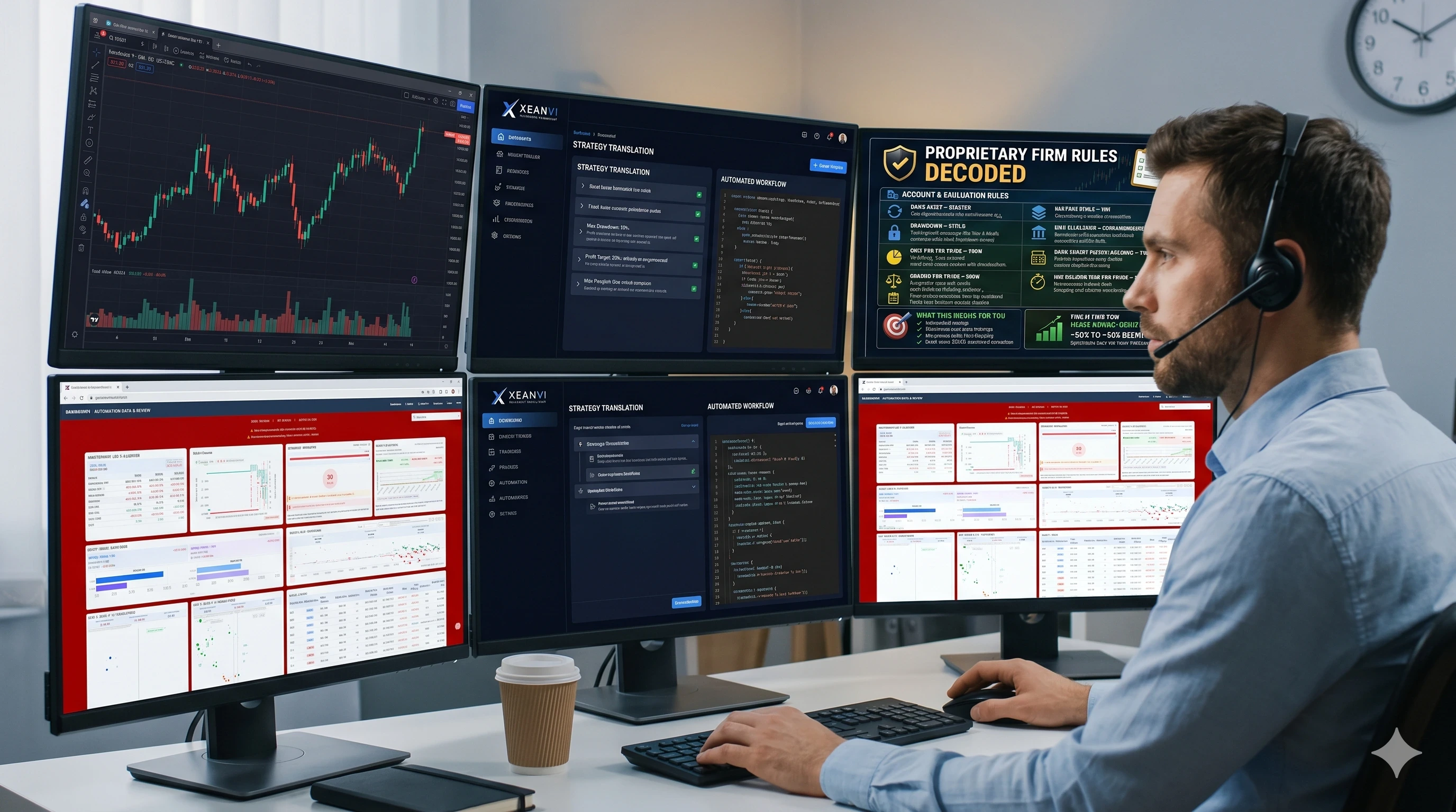 Day traders using day trading automation to follow proprietary firm rules