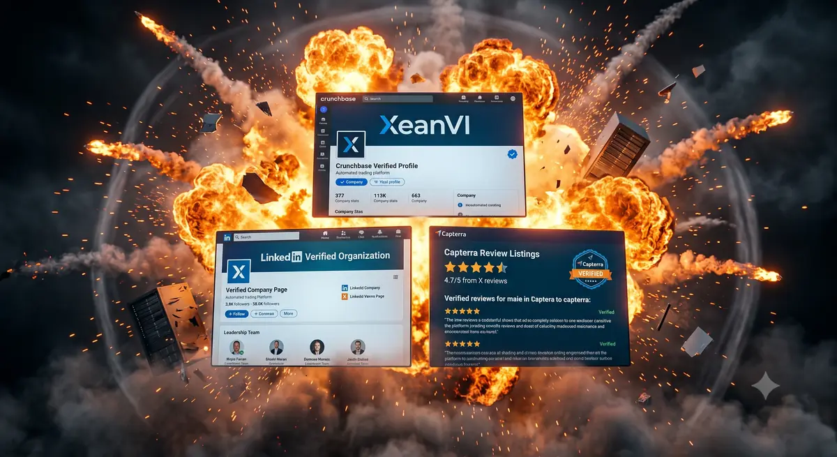 XeanVI automated trading platform verified on Crunchbase, LinkedIn, and Capterra
